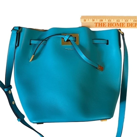 Michael Kors COLLECTION Turquoise Teal Bucket Bag - Picture 9 of 10